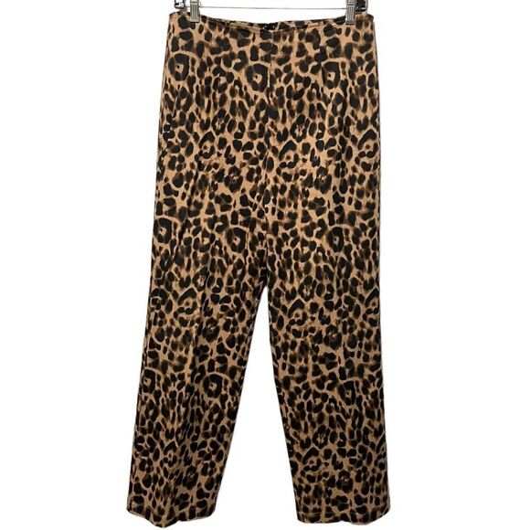 NWOT REFORMATION Leopard Print Marlon Cropped Pants 12 - Picture 2 of 9